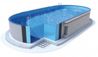 Oválny bazén IBIZA PLUS 700 - 7,00 x 3,50 x 1,50 m - piesková fólia