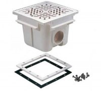 Dnová výpusť pre fóliové bazény z ABS plastu 210x210mm