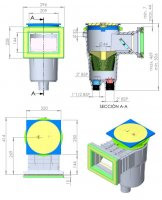 Skimmer pre fóliové bazény Astral - 7,5 m3/h - antracitová (RAL7016)