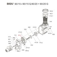 Čelo čerpadla BADU Prime/90 - 15/20