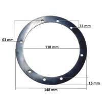 Príruba + tesnenie + skrutky dnovej regulovateľnej trysky