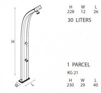 Arkema SPRING záhradná solárna sprcha 30 L - INOX/PIESKOVÁ