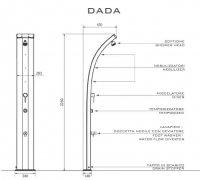 Arkema DADA záhradná solárna sprcha 40 L INOX/ANTRACIT