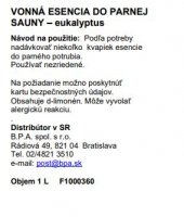 Vonná esencia do parnej sauny - eukalyptus - 5 l