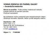 Vonná esencia do parnej sauny - levanduľa-medovka - 1 l