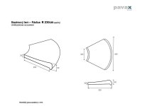 Bazénový lem umelý pieskovec - rádius opačný R230cm, žltý melír