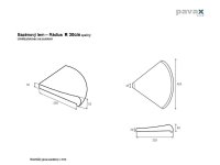 Bazénový lem umelý pieskovec - rádius opačný R30cm, biely