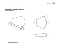 Bazénový lem umelý pieskovec - rádius opačný R100cm, biely