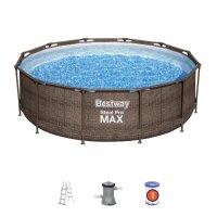 Bazén Bestway Steel Pro Max ratan 3,66x1,0m s kartušovou filtráciou a rebríkom