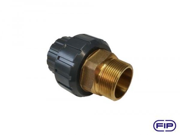 Šróbenie PVC/Mosadz D50 mm - lepenie / vonkajší závit 1 1/2´´