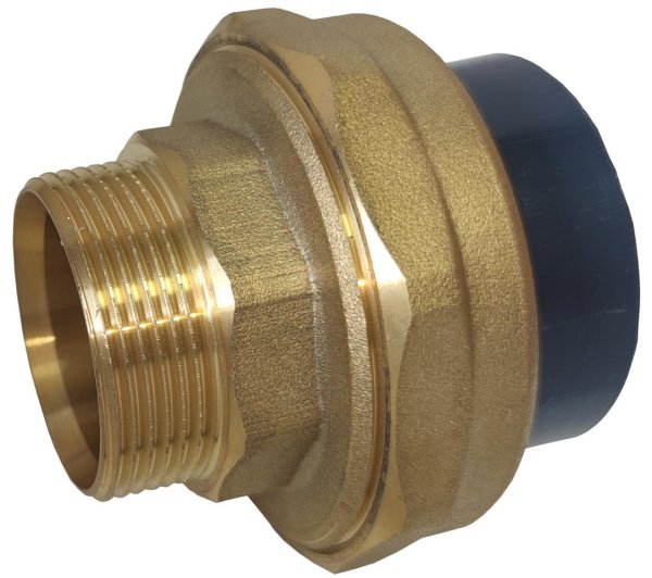 Šróbenie PVC/Mosadz D50 mm - lepenie / vonkajší závit 1 1/2"