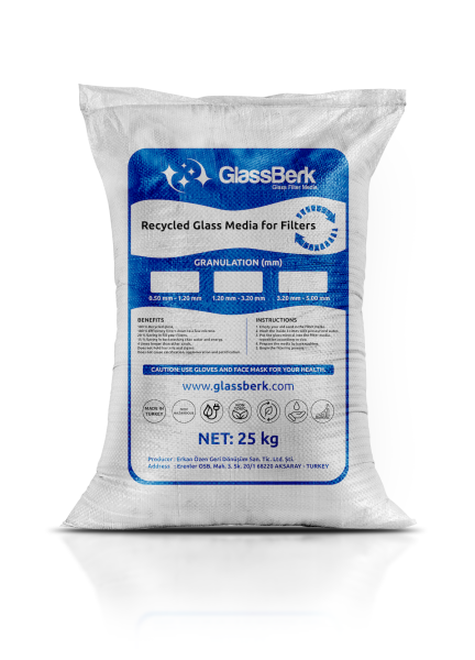Filtračné sklo biele 0,5 - 1,2 mm - 25 kg