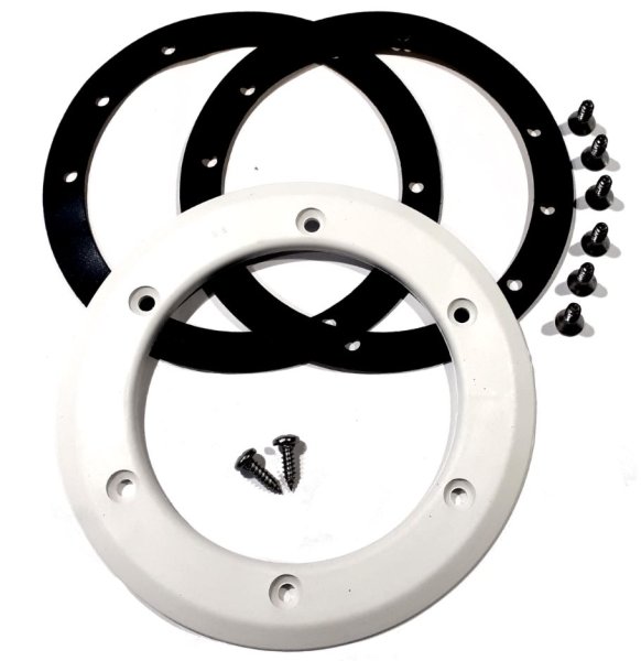 Príruba + tesnenie + skrutky dnovej regulovateľnej trysky