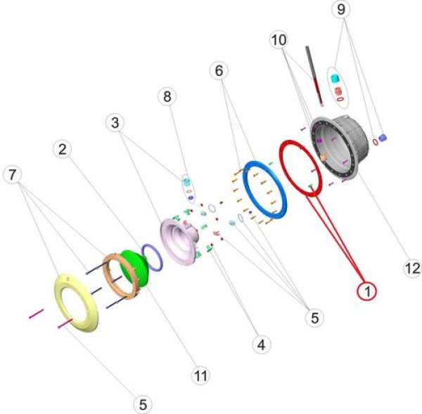 Tesnenie + skrutky k svetlu PAR56 Astralpool